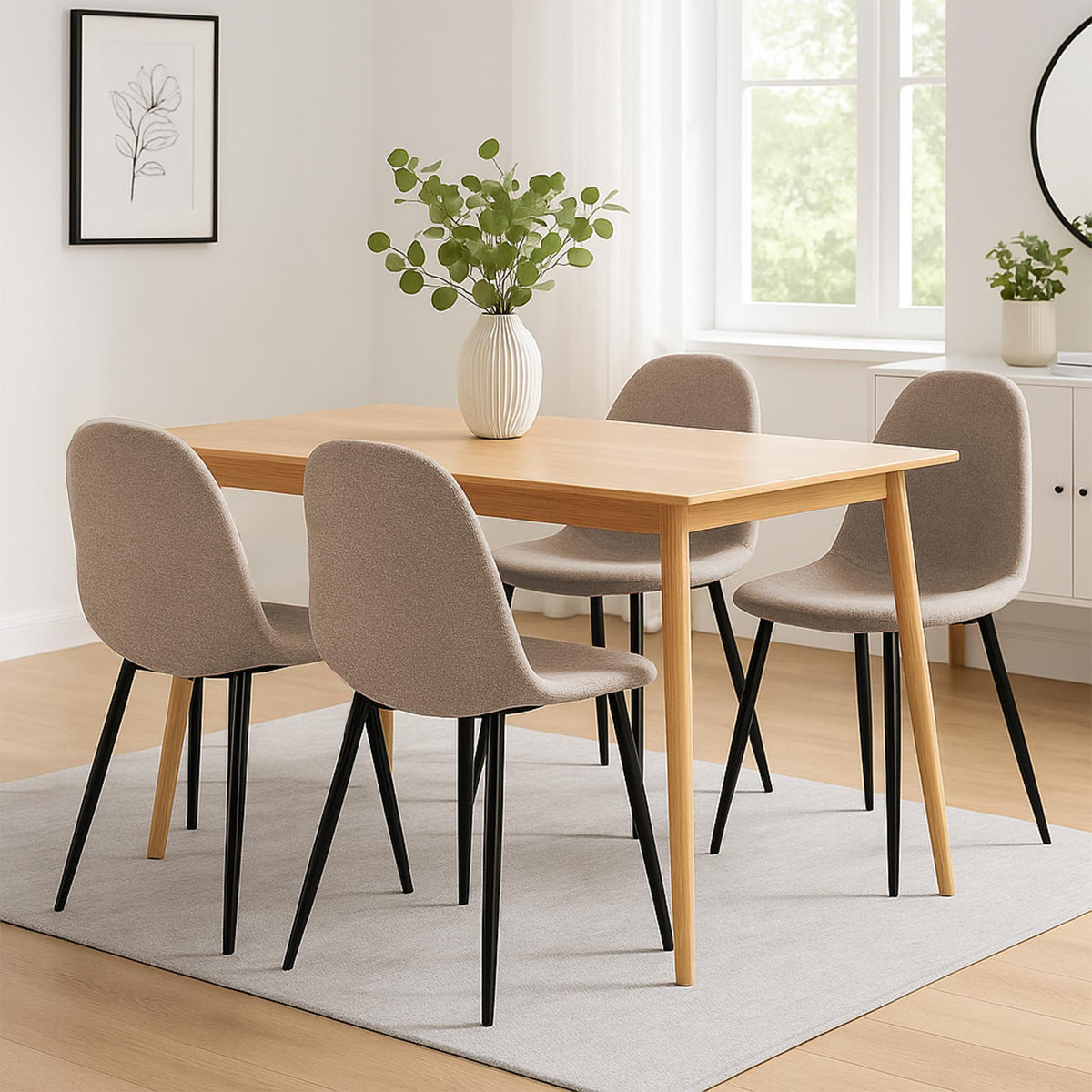 4er Set Esszimmerstühle Napier Stoff – Ansicht 10