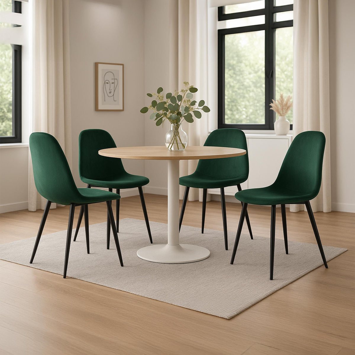 4er Set Esszimmerstühle Napier Samt – Ansicht 10