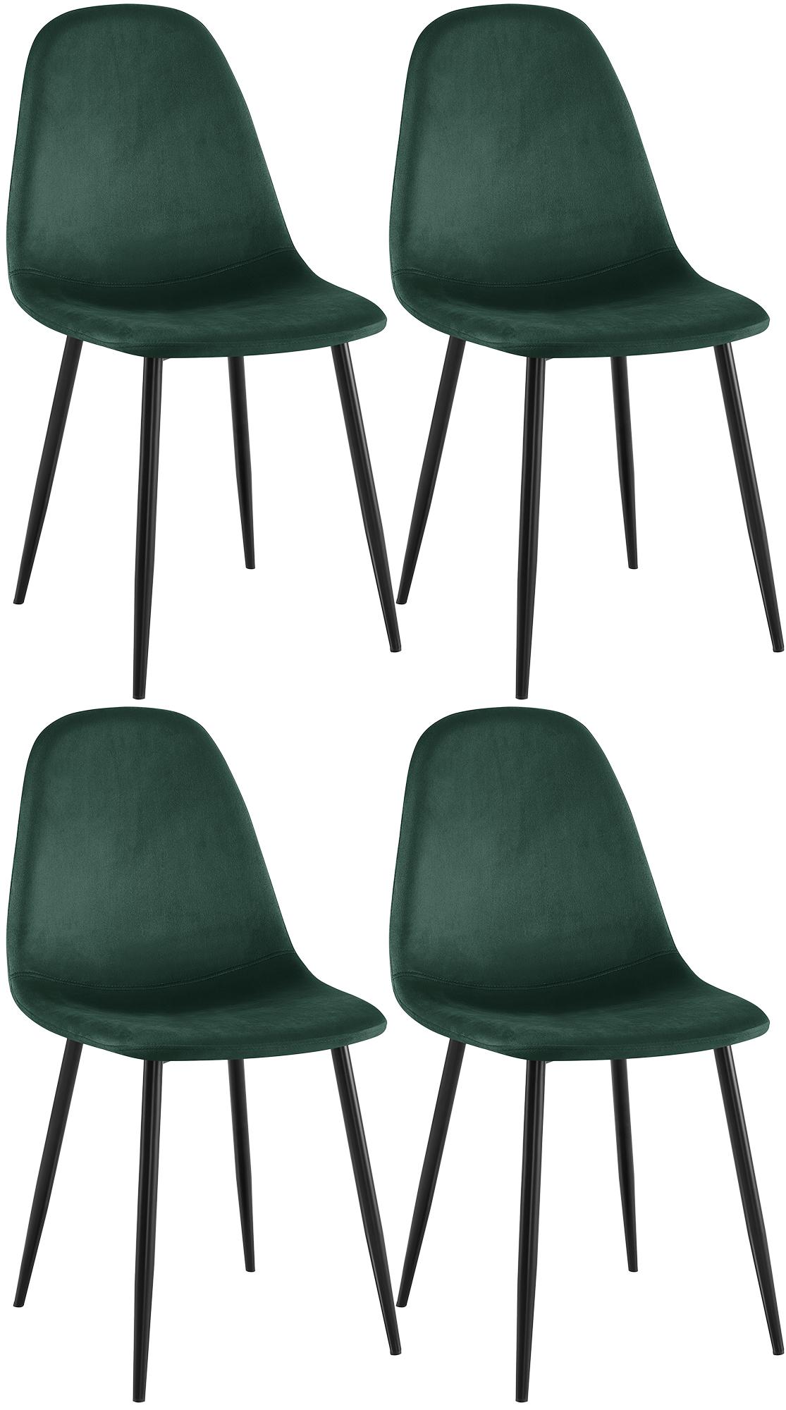 4er Set Esszimmerstühle Napier Samt – Ansicht 8