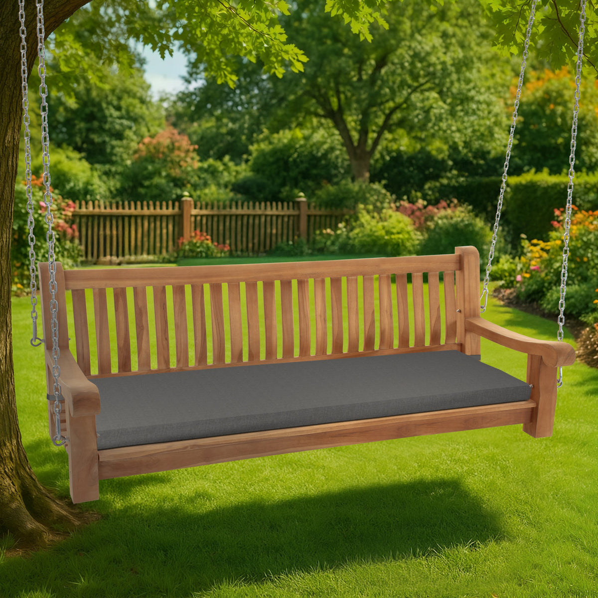 Schaukelbank Joyce mit Sitzkissen 180 cm + teak – Ansicht 10