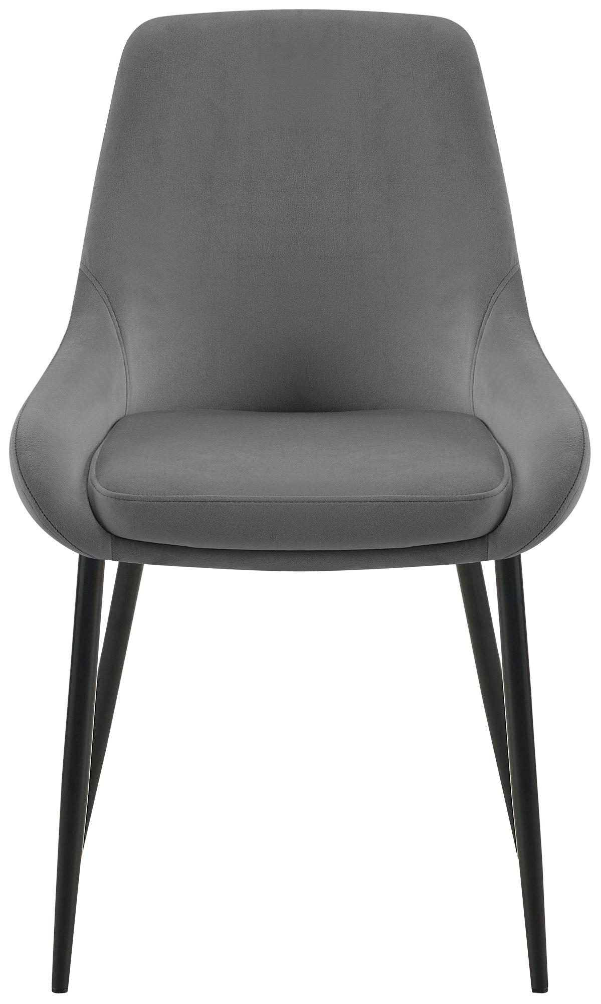 2er Set Esszimmerstuhl Elmira Samt schwarz – Ansicht 15