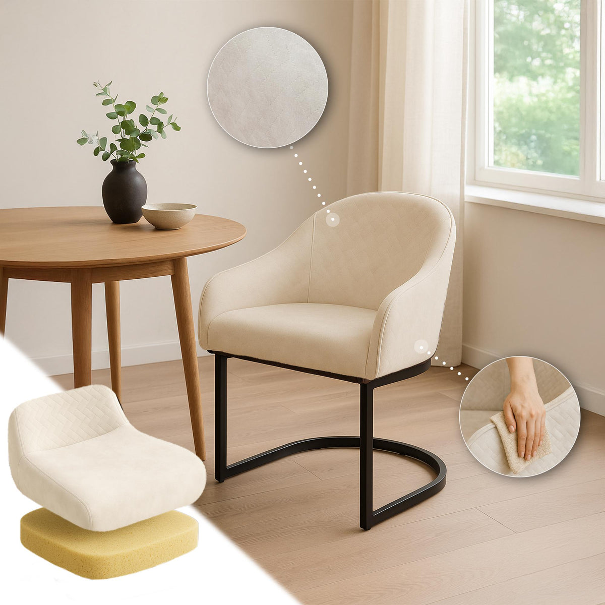 Esszimmerstuhl Jarik Vintage Samt – Ansicht 4
