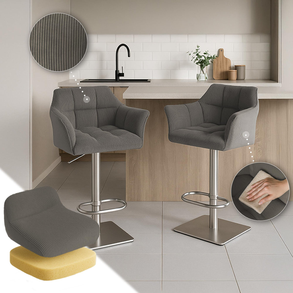 Barhocker Damaso E Cord – Ansicht 12