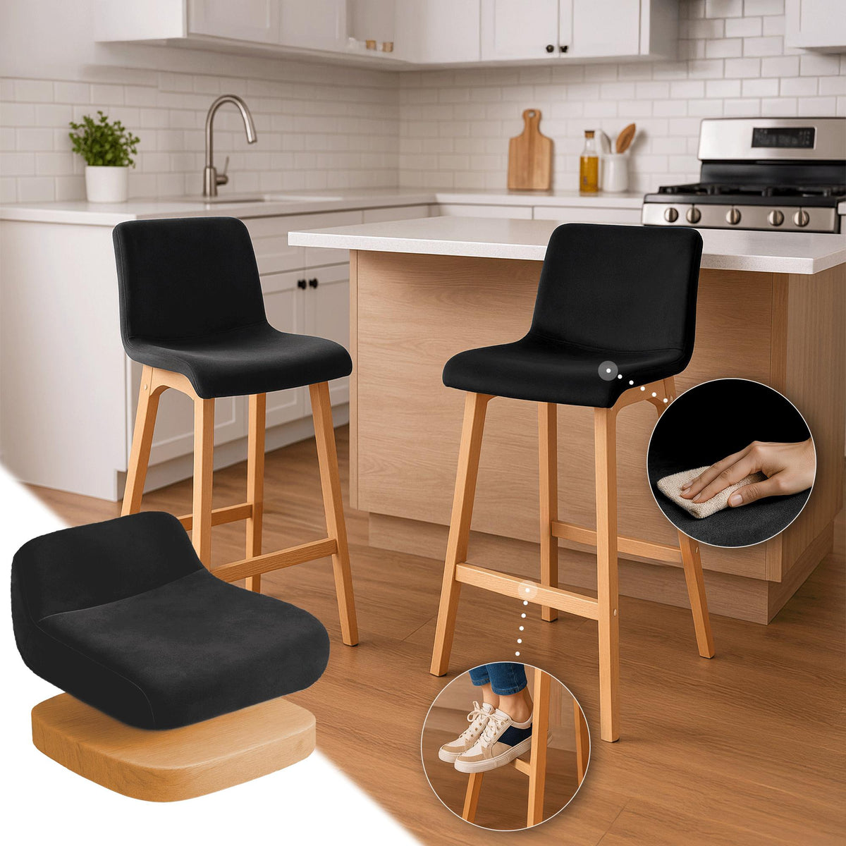 Barhocker Hoover Samt Natura – Ansicht 4
