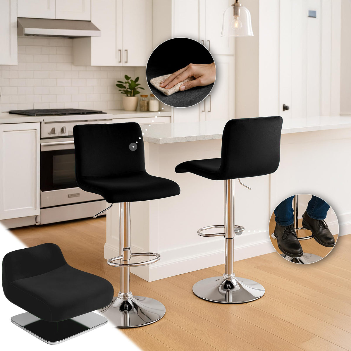 Barhocker Hoover Samt C – Ansicht 4
