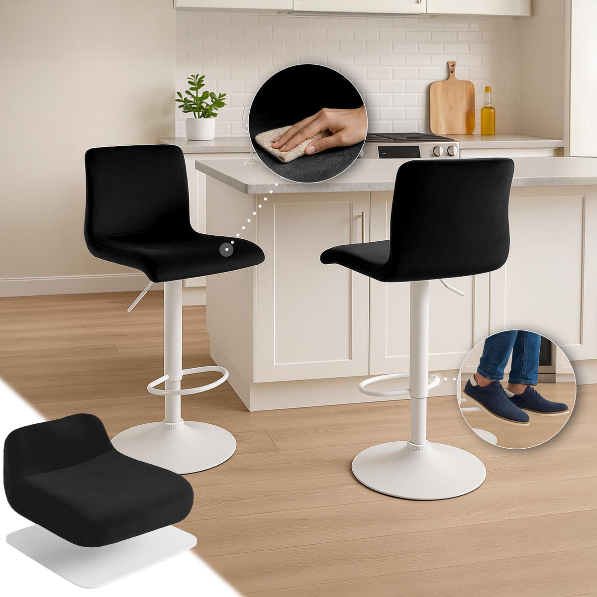 Barhocker Hoover Samt W – Ansicht 4
