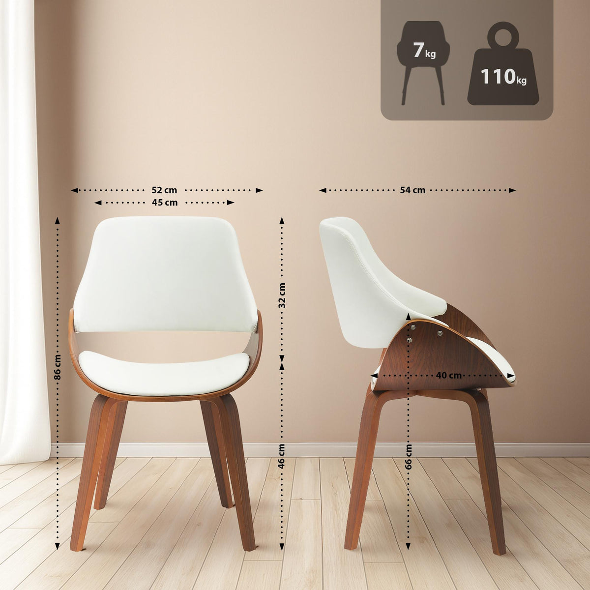 2er Set Esszimmerstuhl Vangale Kunstleder – Ansicht 12
