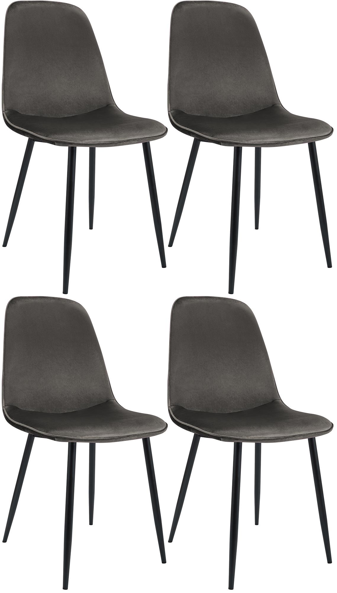 4er Set Esszimmerstuhl Maryam Samt – Ansicht 15