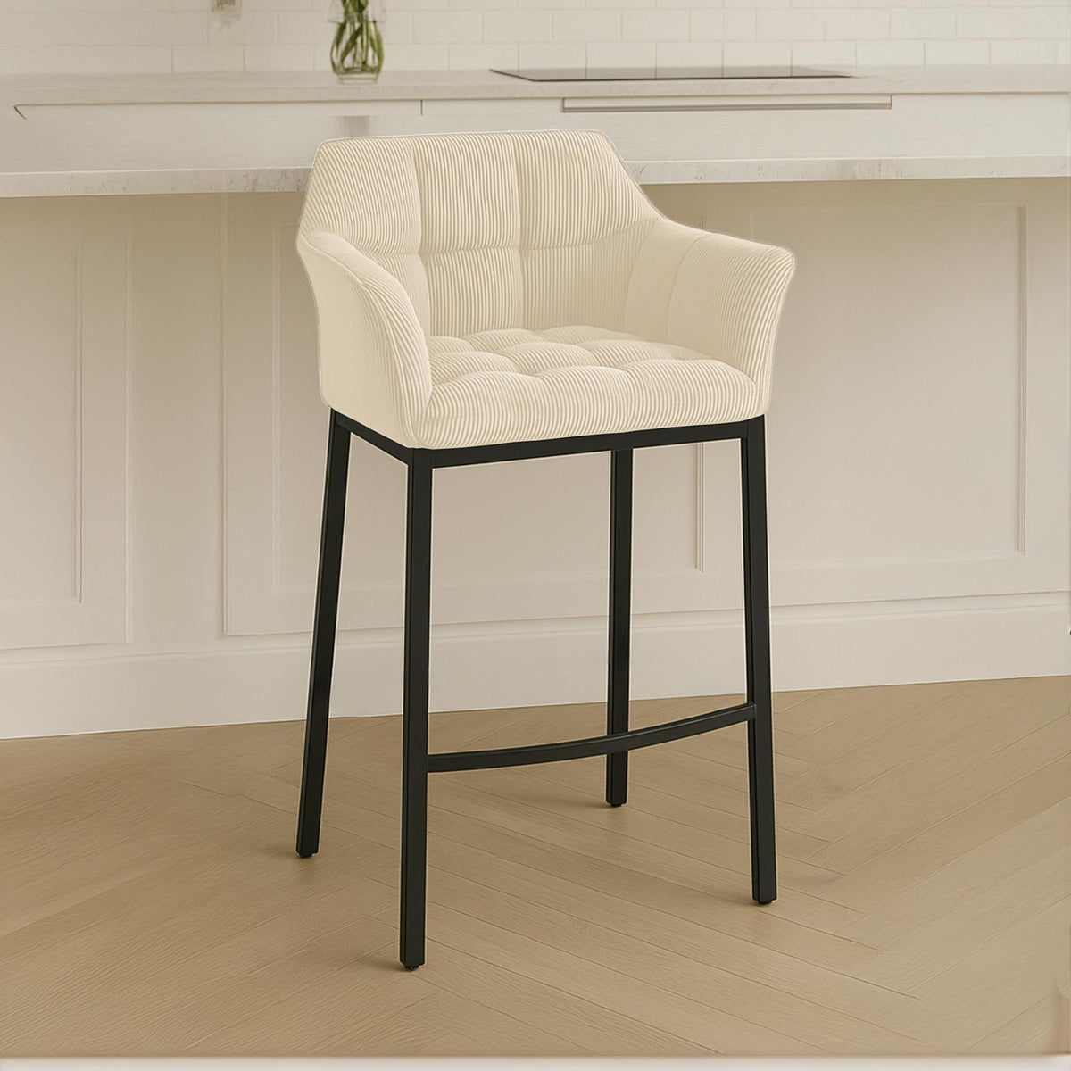 Barhocker Damaso B Cord mit 4-Fuß Gestell – Ansicht 3