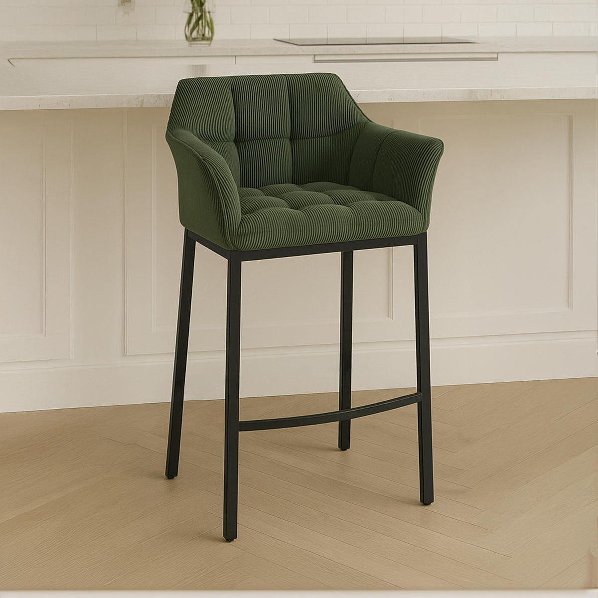 Barhocker Damaso B Cord mit 4-Fuß Gestell – Ansicht 17