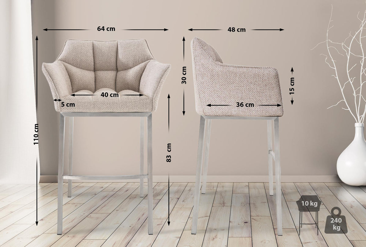 Barhocker Damaso E Stoff mit 4-Fuß Gestell – Ansicht 2
