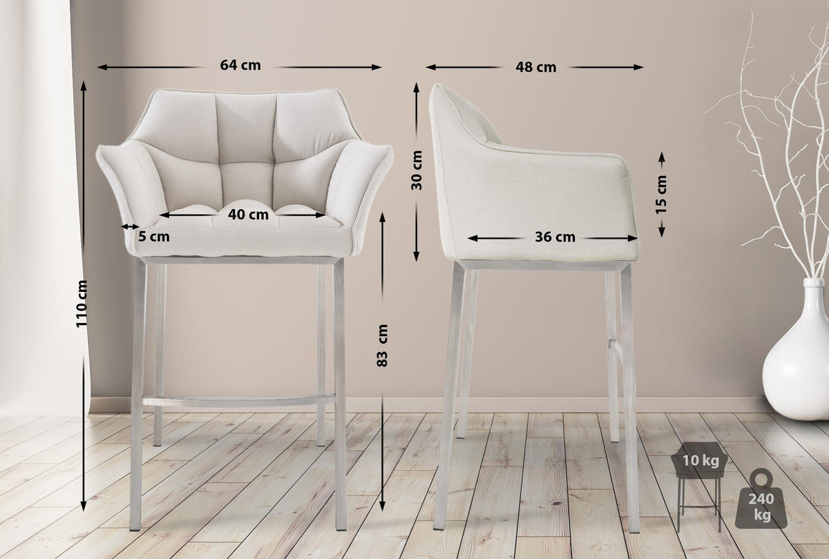 Barhocker Damaso E Stoff mit 4-Fuß Gestell – Ansicht 9