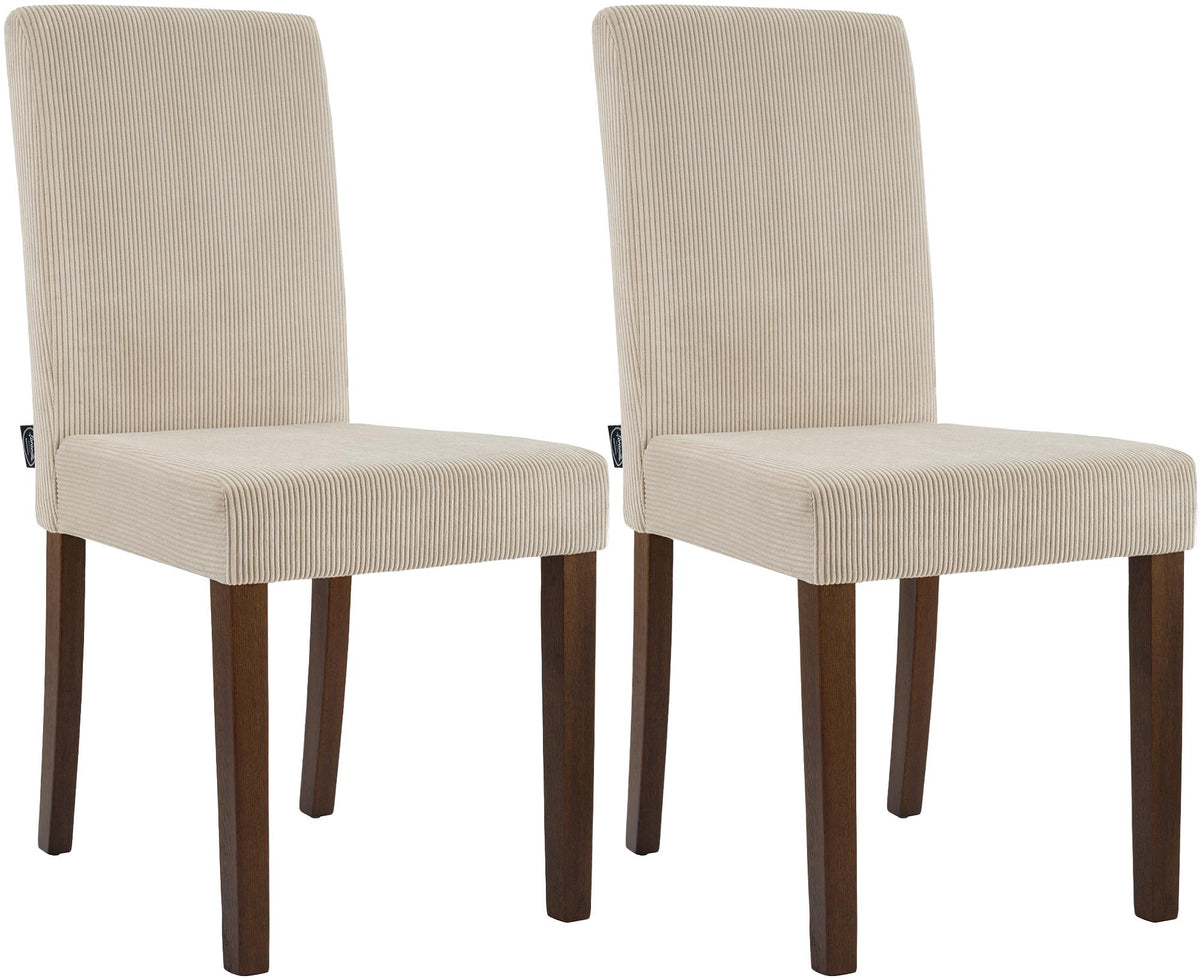 2er Set Esszimmerstuhl Ina Cord antik dunkel – Ansicht 8