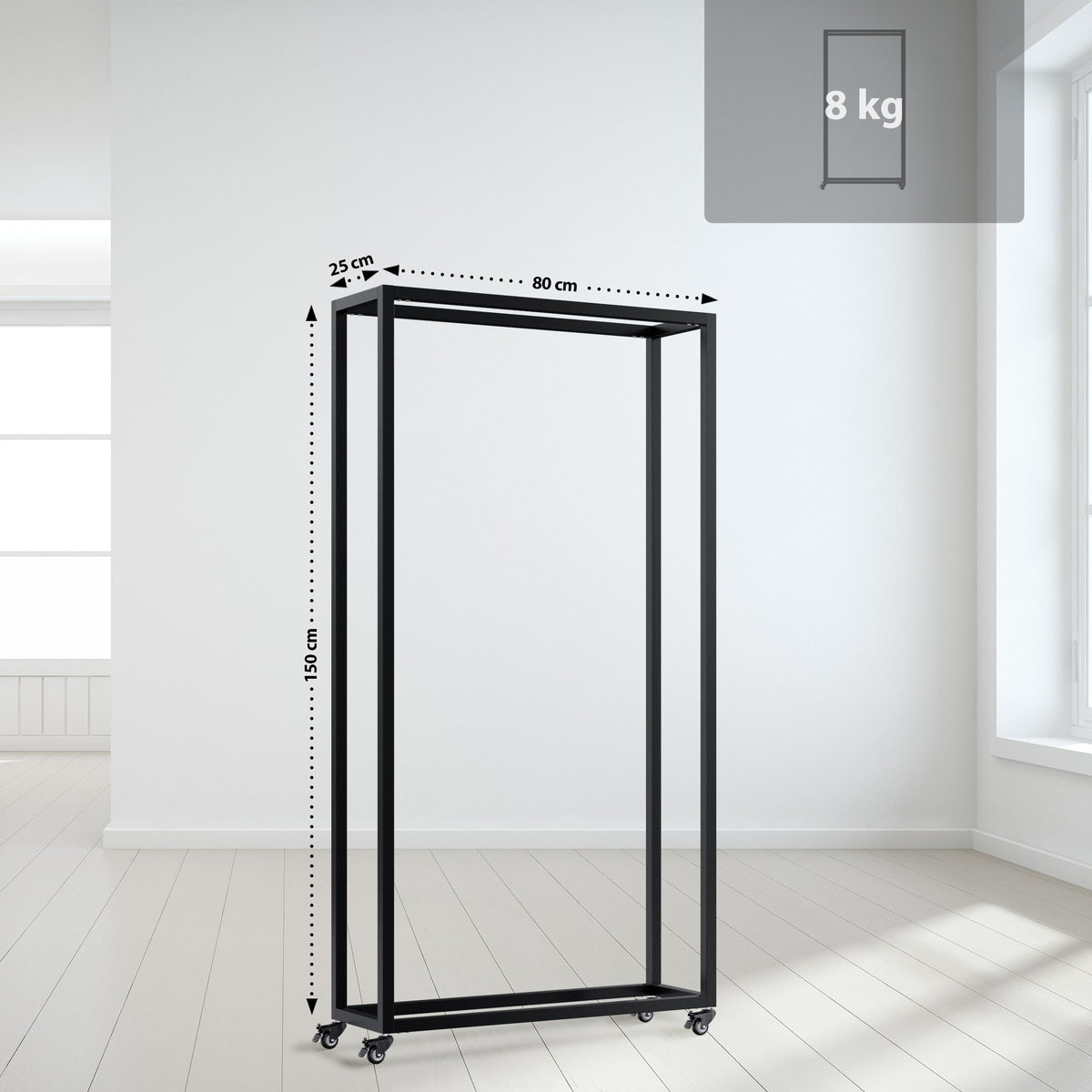 Kaminholzständer Hilta 25x80x150 cm – Ansicht 2