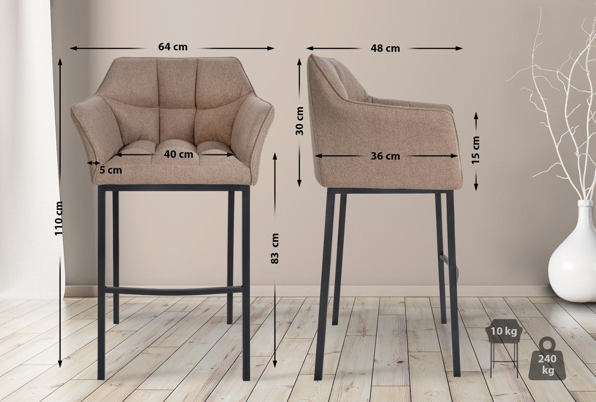 Barhocker Damaso B Filz mit 4-Fuß Gestell – Ansicht 16