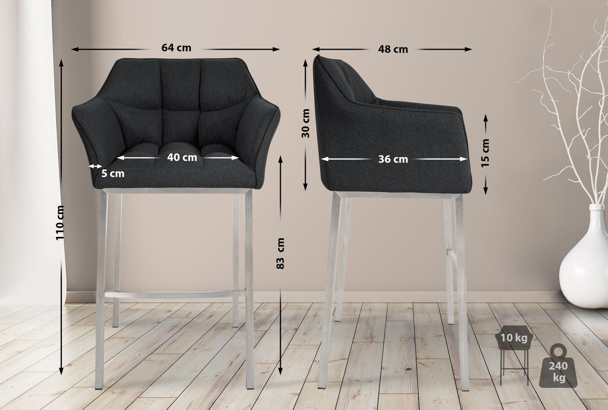 Barhocker Damaso E Filz mit 4-Fuß Gestell – Ansicht 2