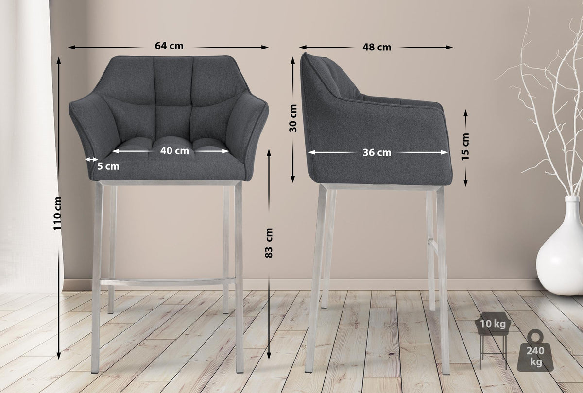 Barhocker Damaso E Filz mit 4-Fuß Gestell – Ansicht 9