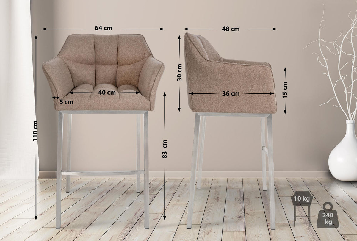 Barhocker Damaso E Filz mit 4-Fuß Gestell – Ansicht 16