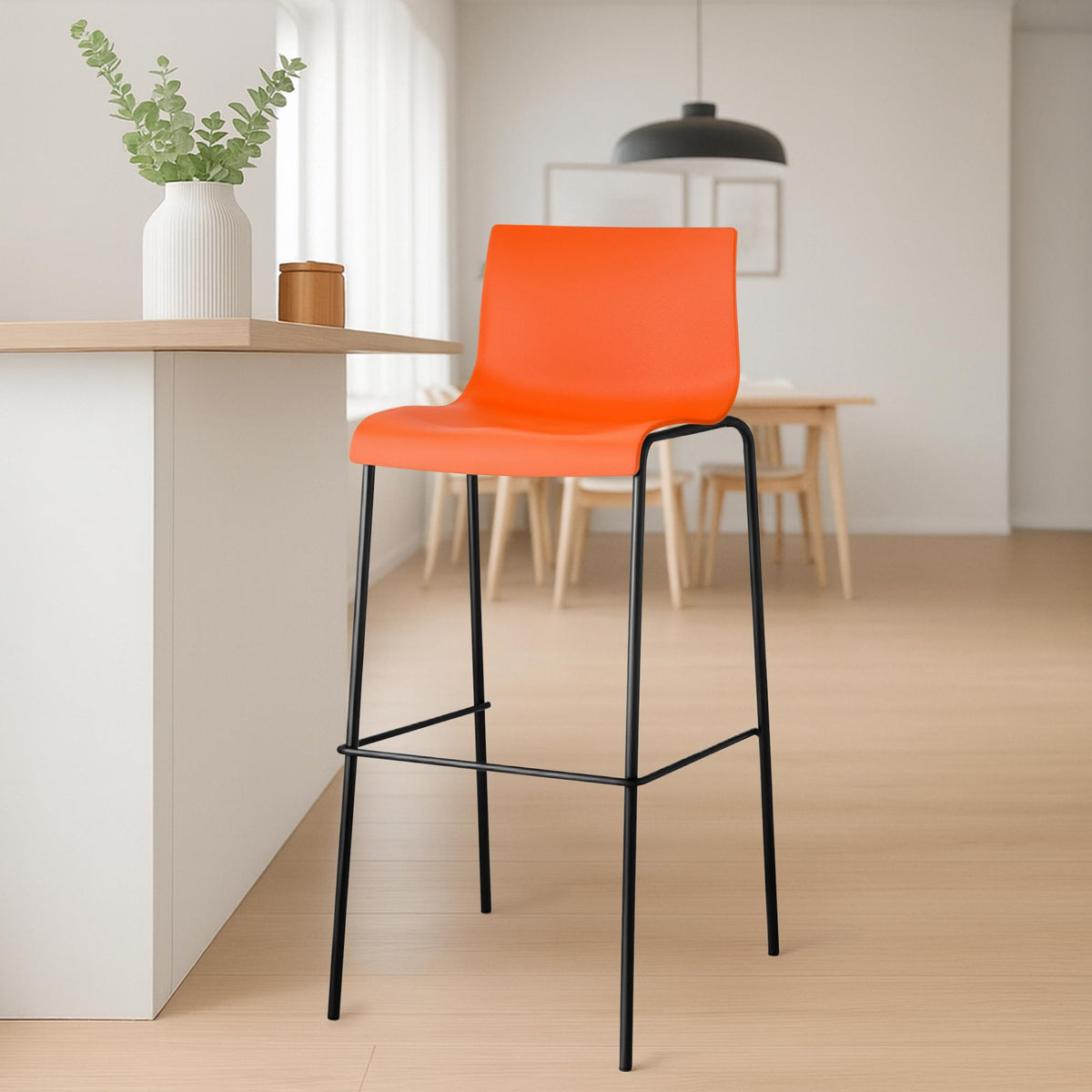 2er Set Barhocker Hoover Kunststoff 4-Fuß Gestell schwarz – Ansicht 7