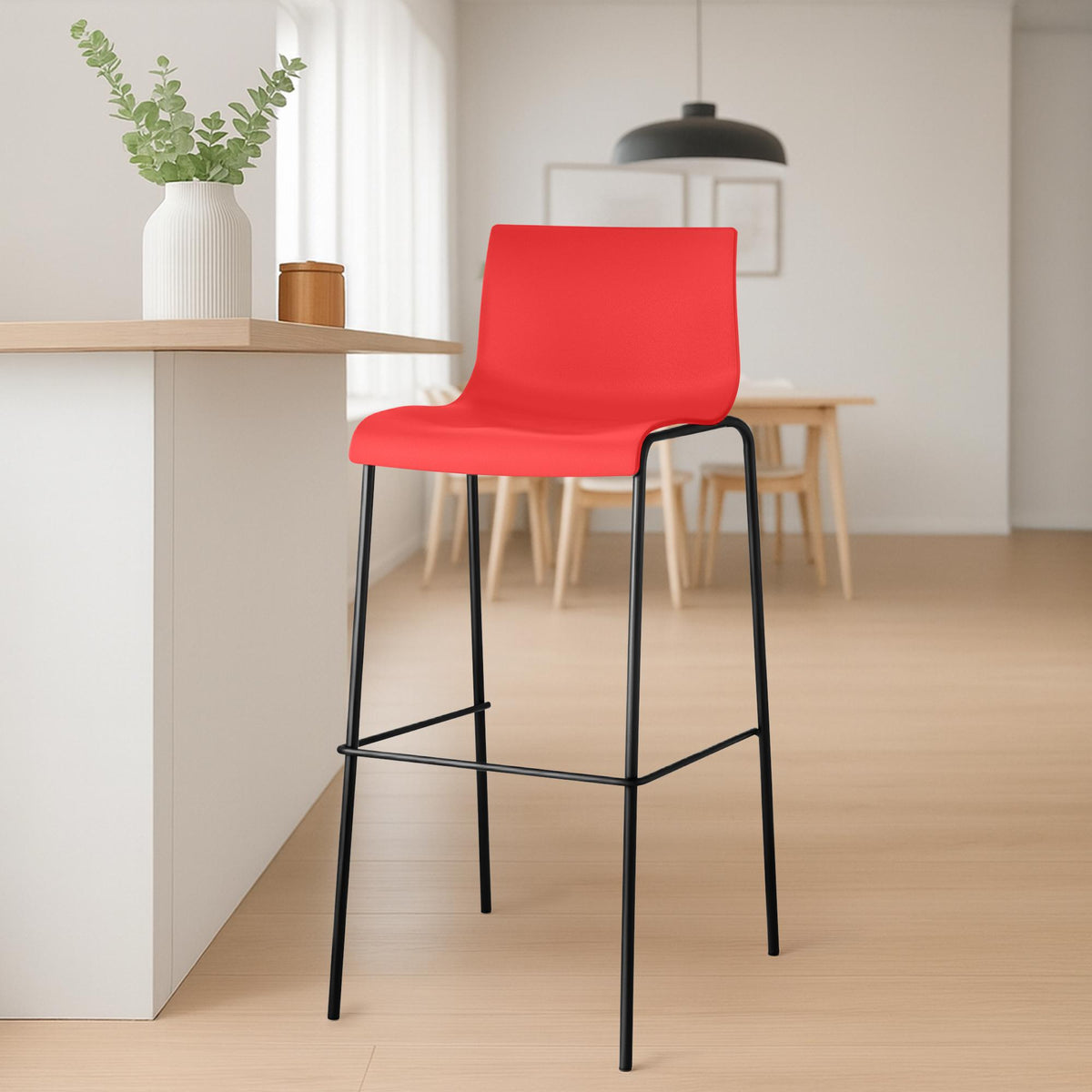 2er Set Barhocker Hoover Kunststoff 4-Fuß Gestell schwarz – Ansicht 10