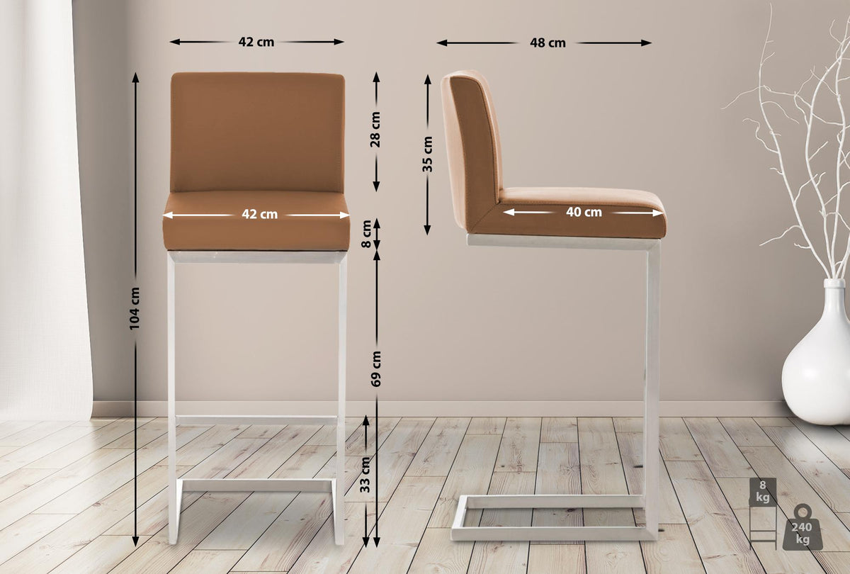 2er Set Barhocker Paros Kunstleder – Ansicht 9