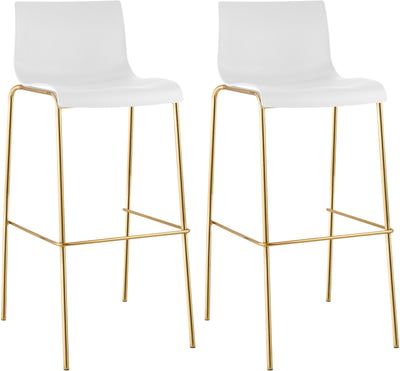 2er Set Barhocker Hoover Kunststoff 4-Fuß Gold