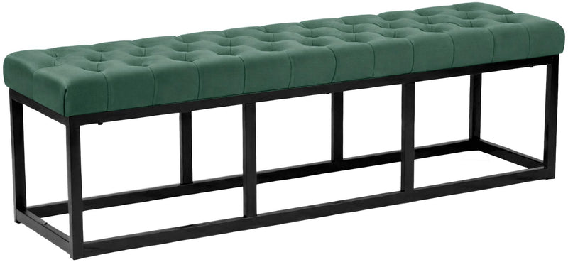 Sitzbank Polson Samt Schwarz 150 cm