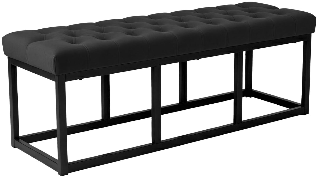 Sitzbank Polson Samt Schwarz 120 cm