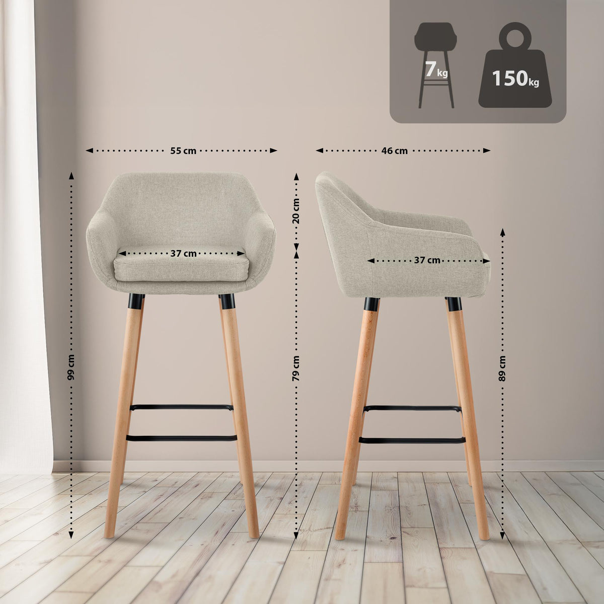 Barhocker Grant Stoff – Ansicht 16