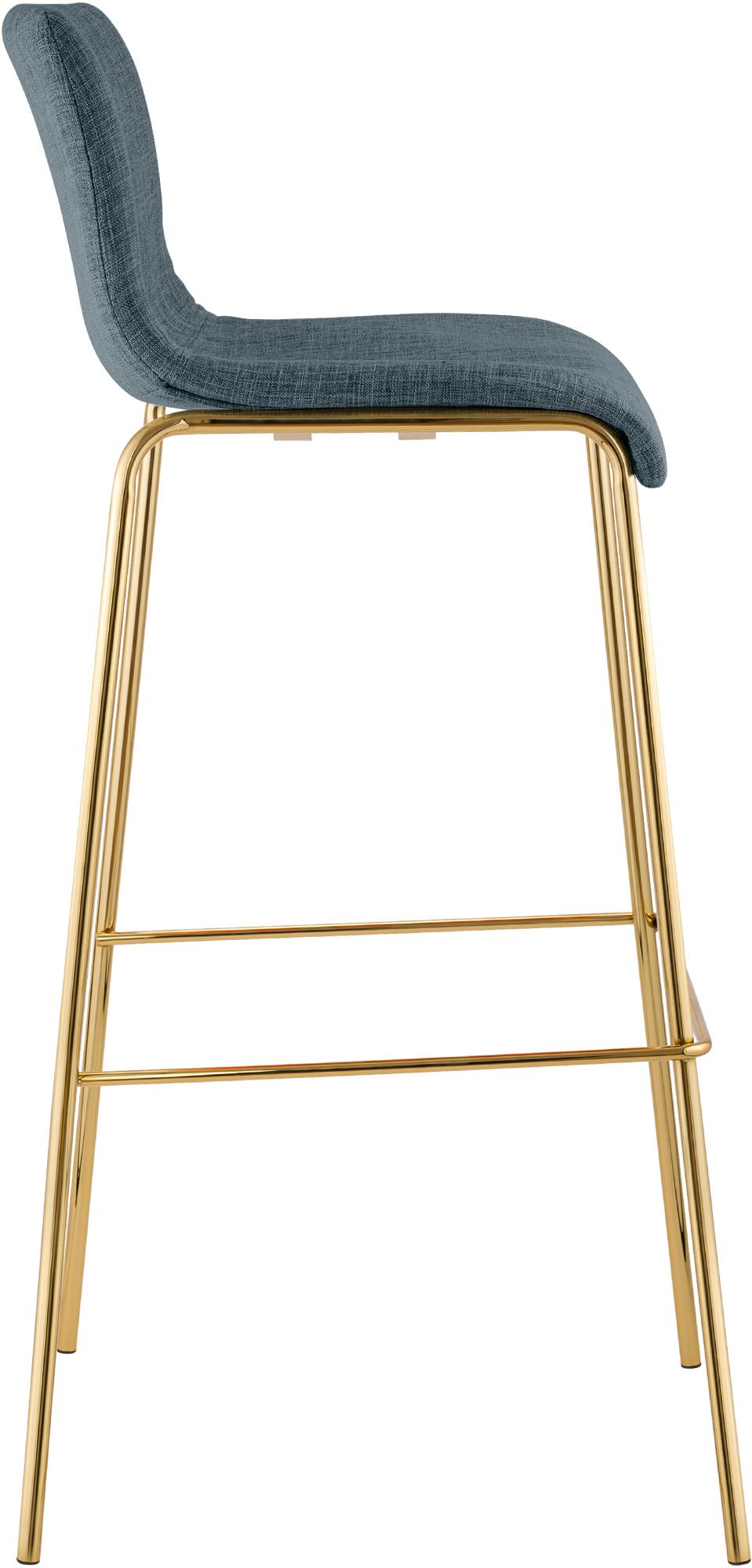 2er Set Barhocker Hoover Stoff 4-Fuß Gold – Ansicht 5