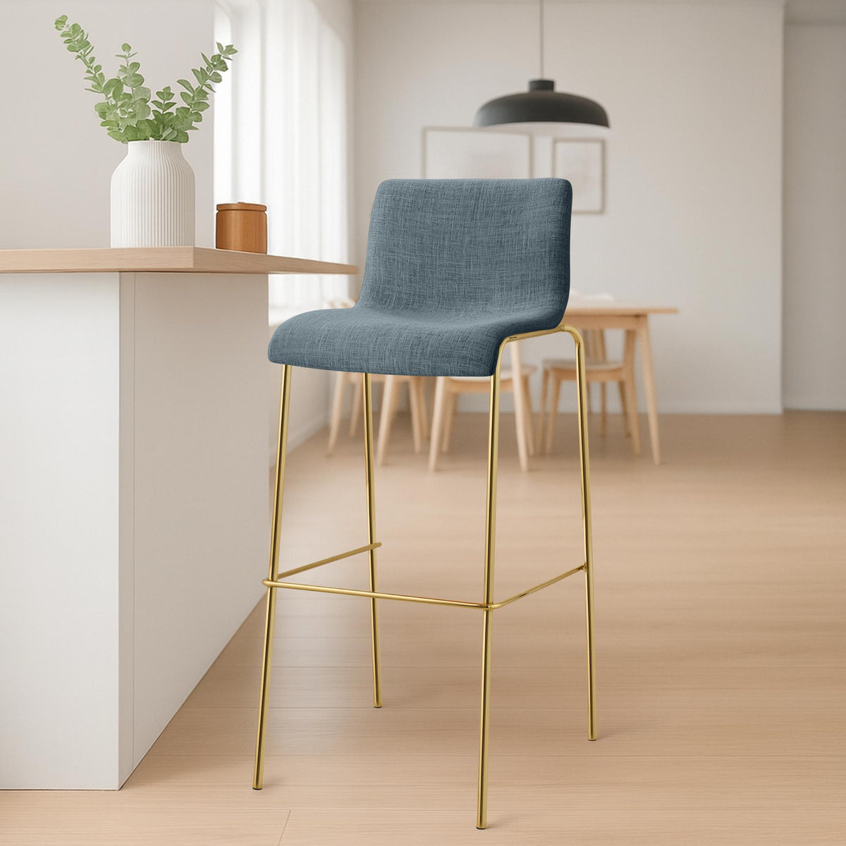 Barhocker Hoover Stoff 4-Fuß Gold – Ansicht 3