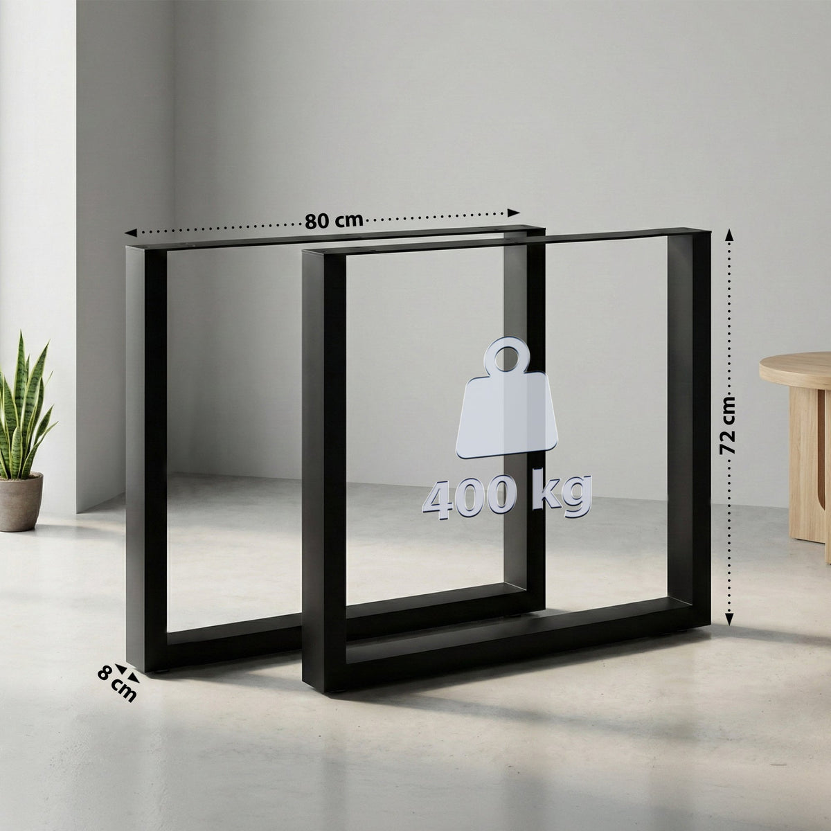 2x Tischbeine Ilkan, 80 cm – Ansicht 2
