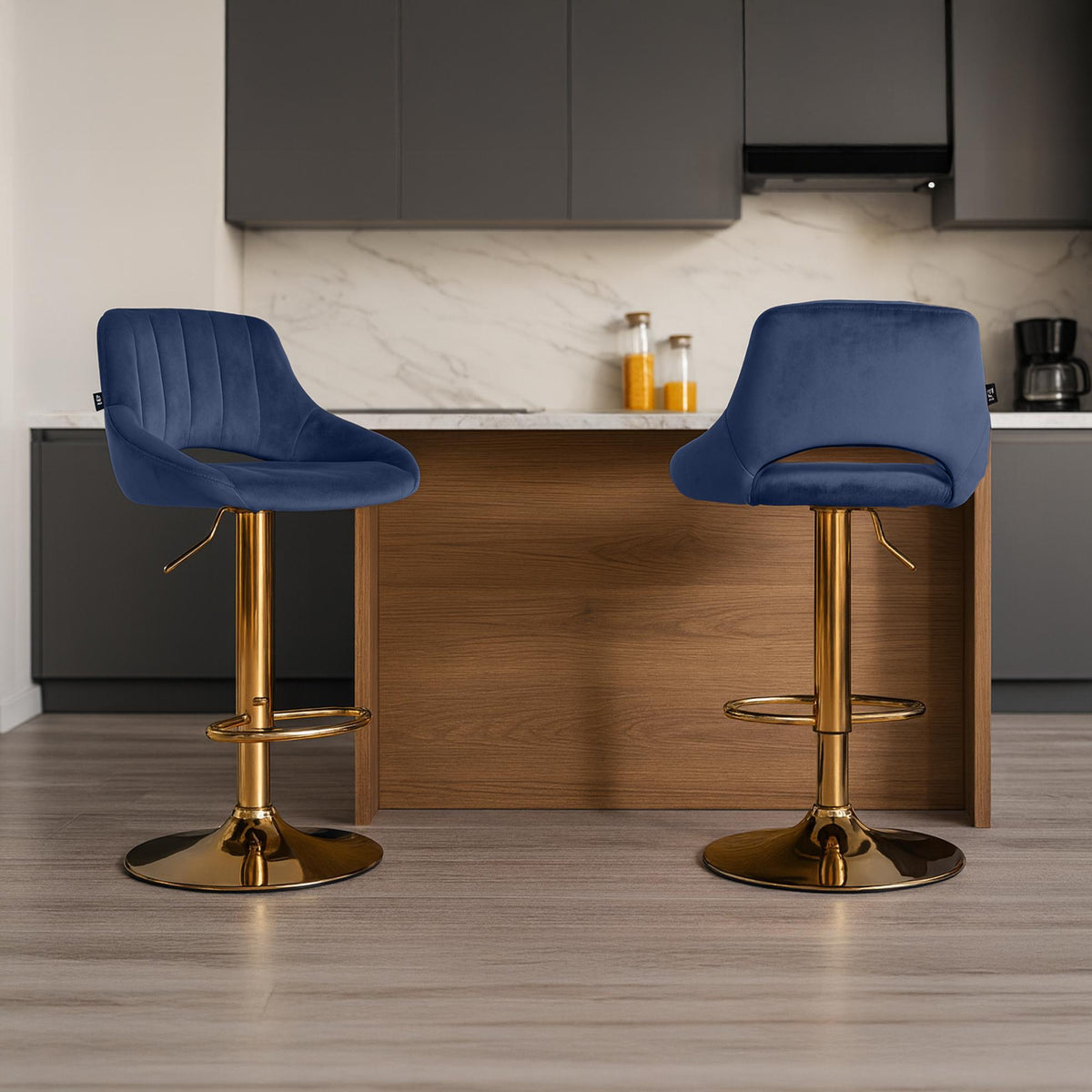 Barhocker Milet Samt gold – Ansicht 3
