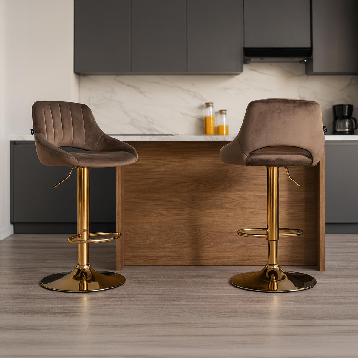 2er Set Barhocker Milet Samt G – Ansicht 10