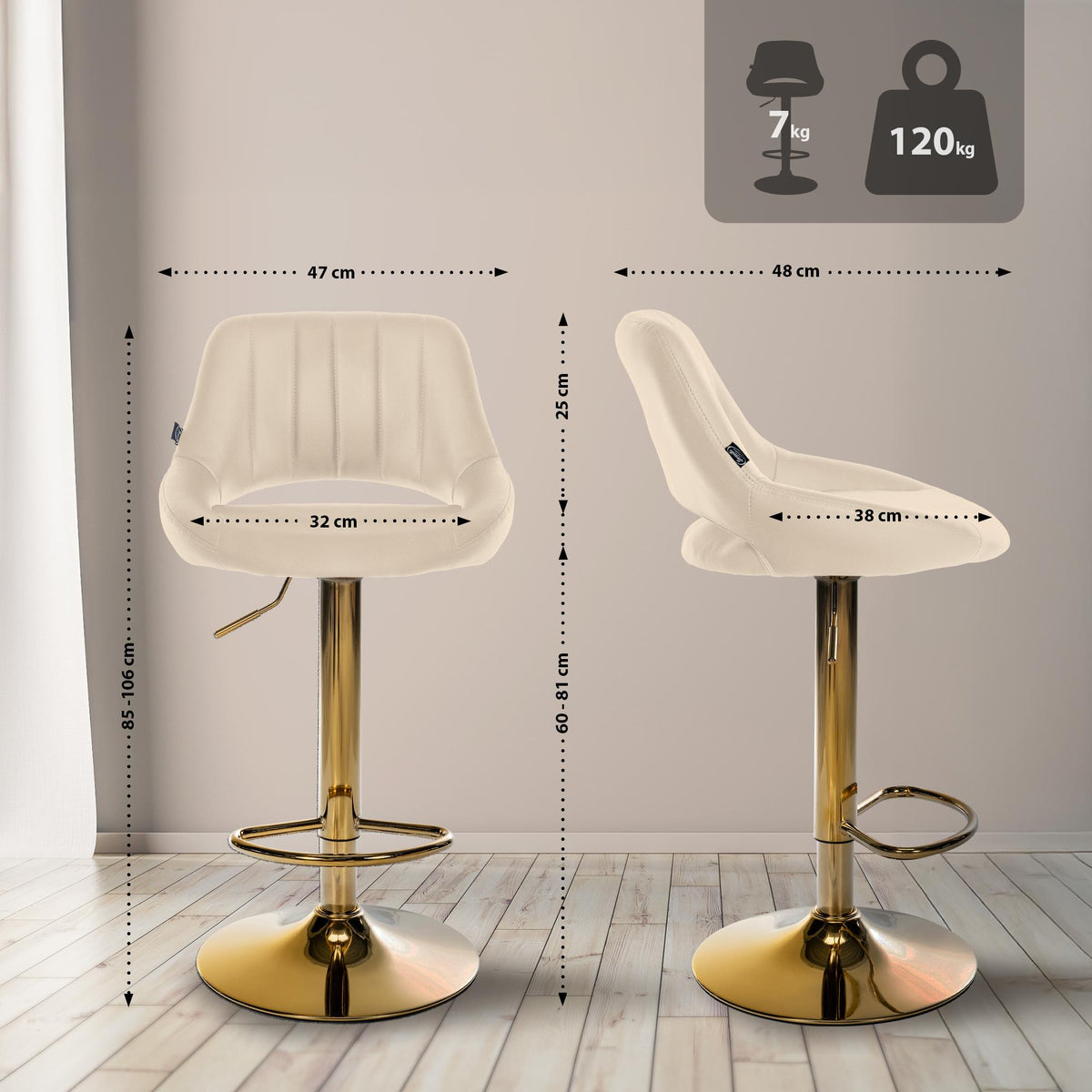 2er Set Barhocker Milet Kunstleder G – Ansicht 9