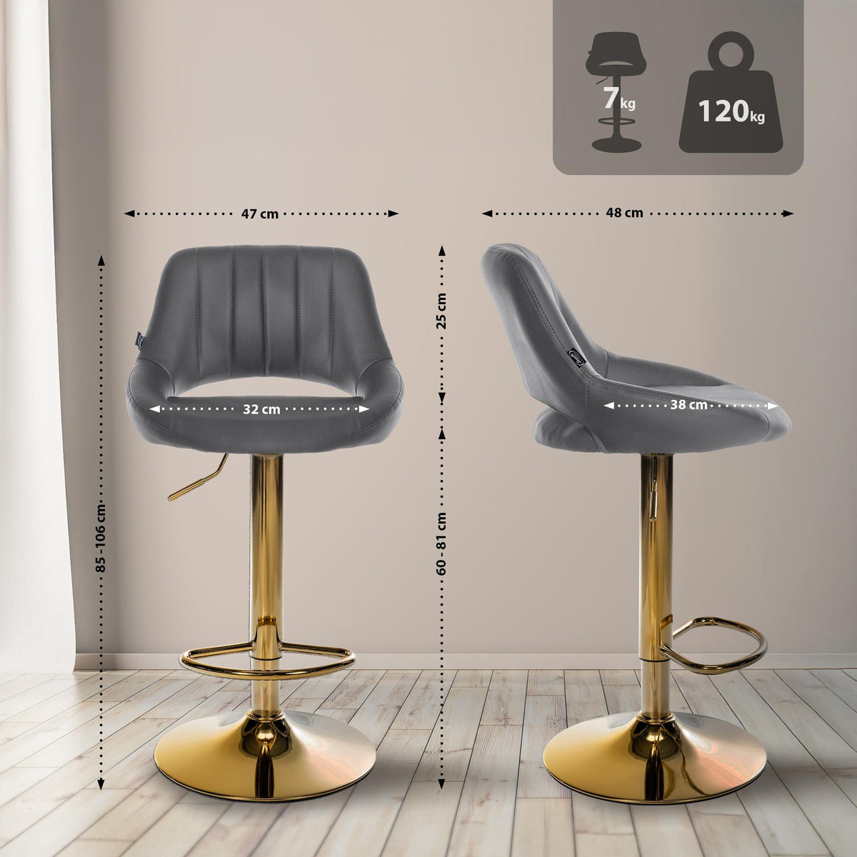 2er Set Barhocker Milet Kunstleder G – Ansicht 16