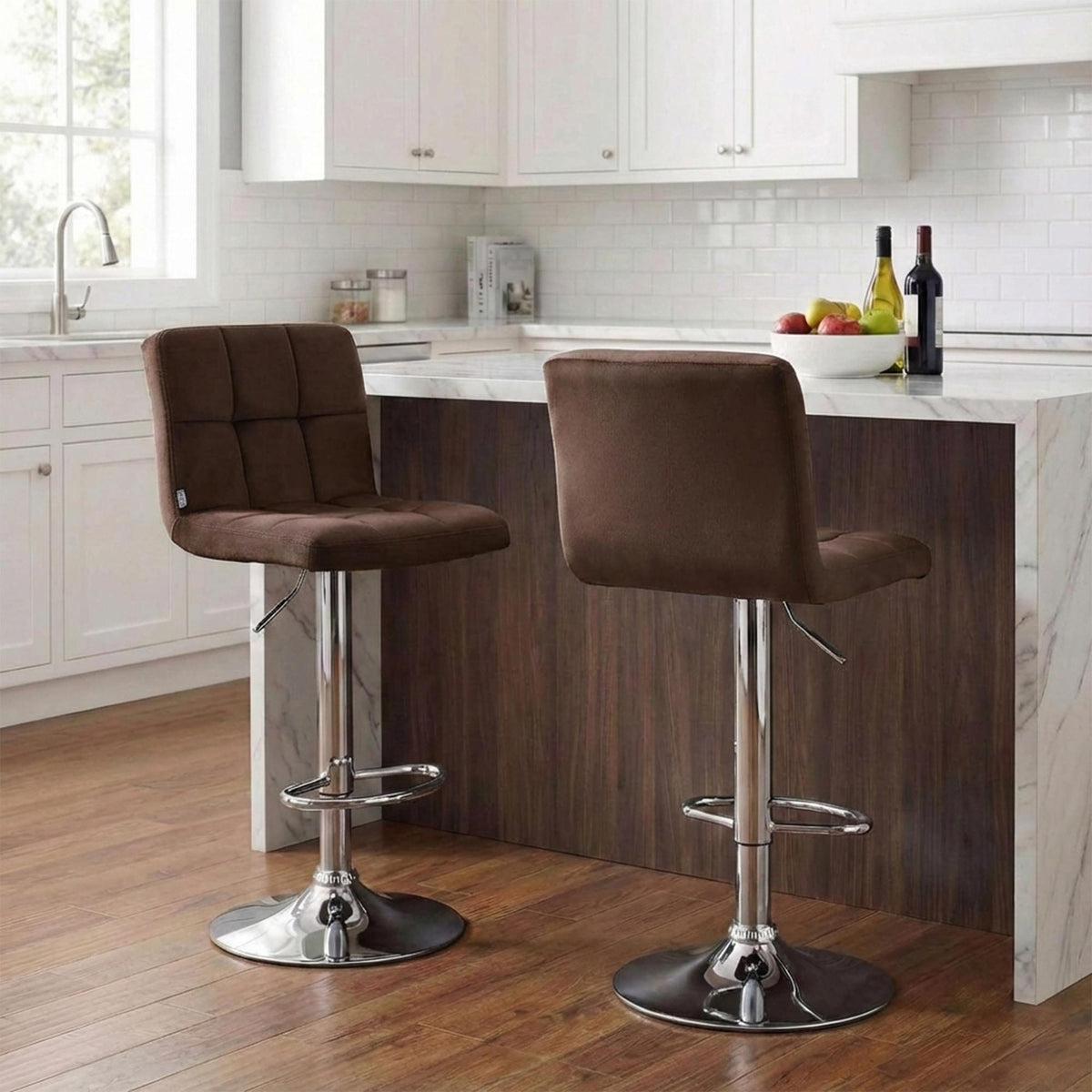 Barhocker Peru Samt chrom – Ansicht 3