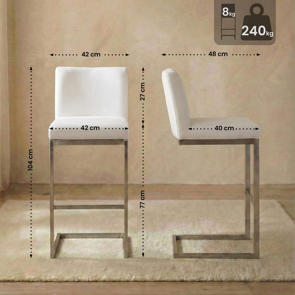 Barhocker Paros Stoff – Ansicht 2