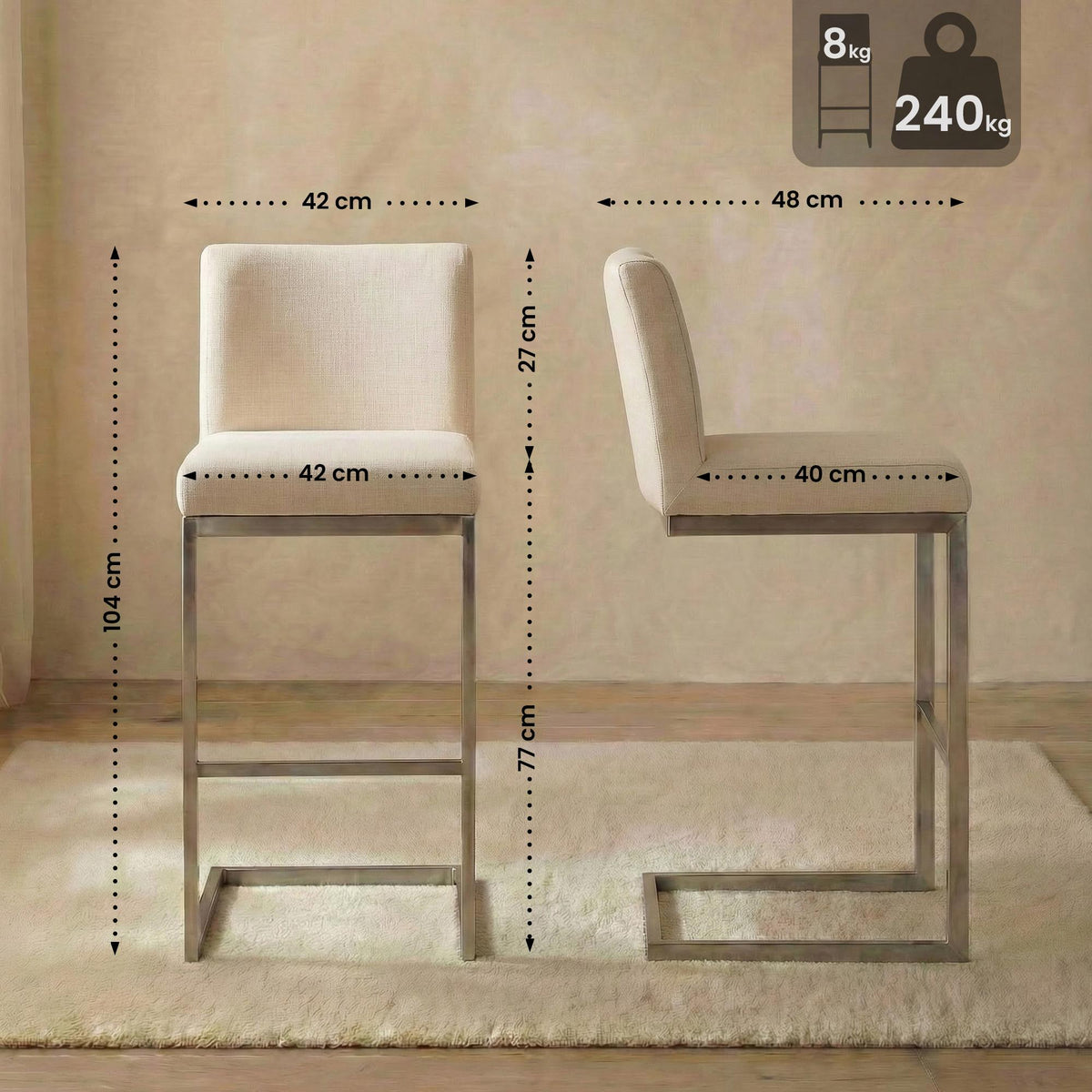 Barhocker Paros Stoff – Ansicht 8