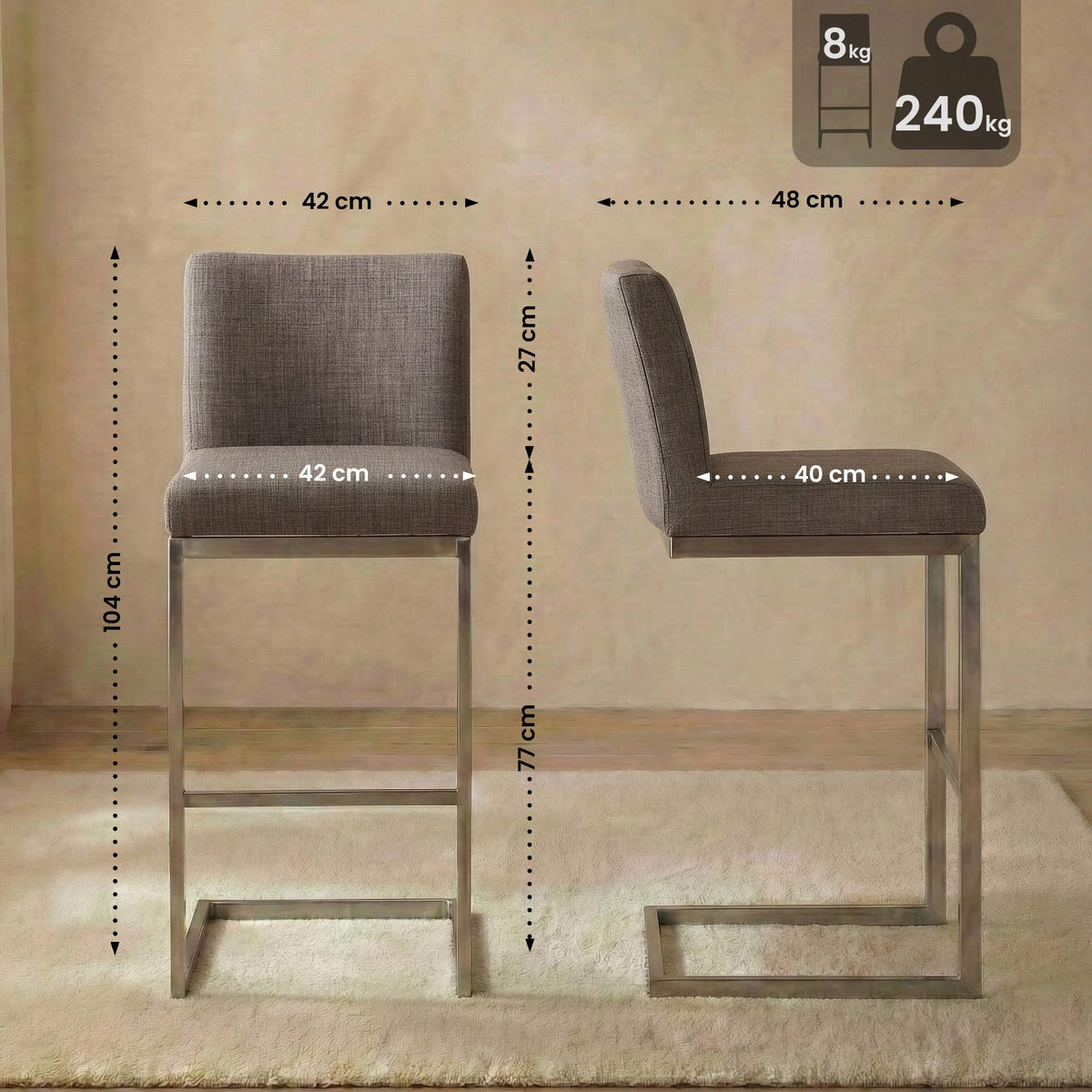 Barhocker Paros Stoff – Ansicht 20