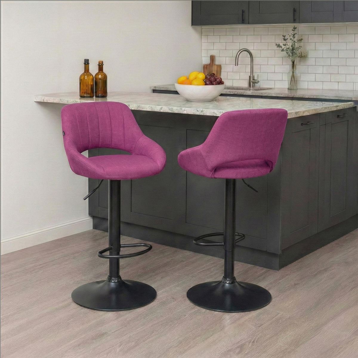 Barhocker Milet Stoff schwarz – Ansicht 3