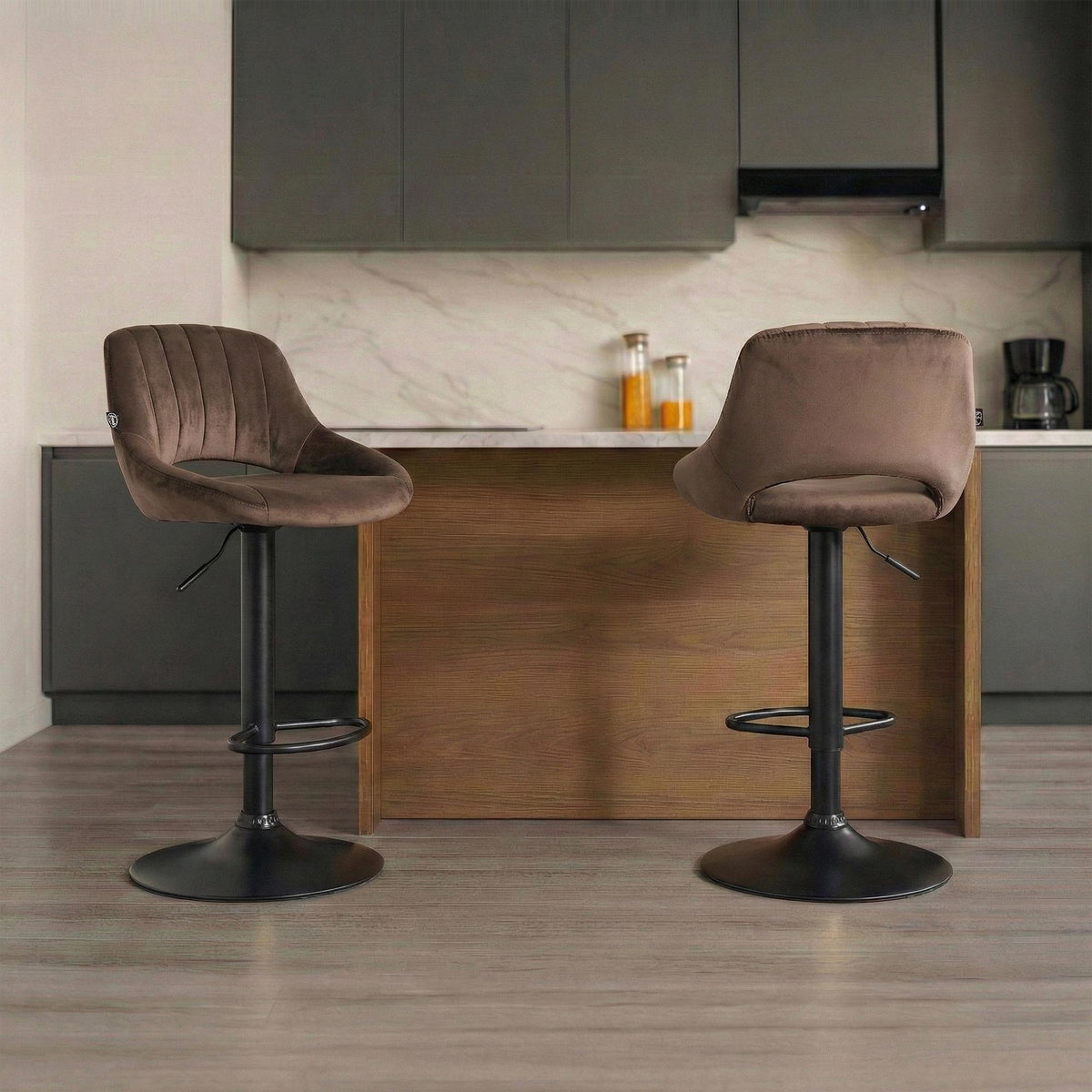 Barhocker Milet Samt schwarz – Ansicht 10