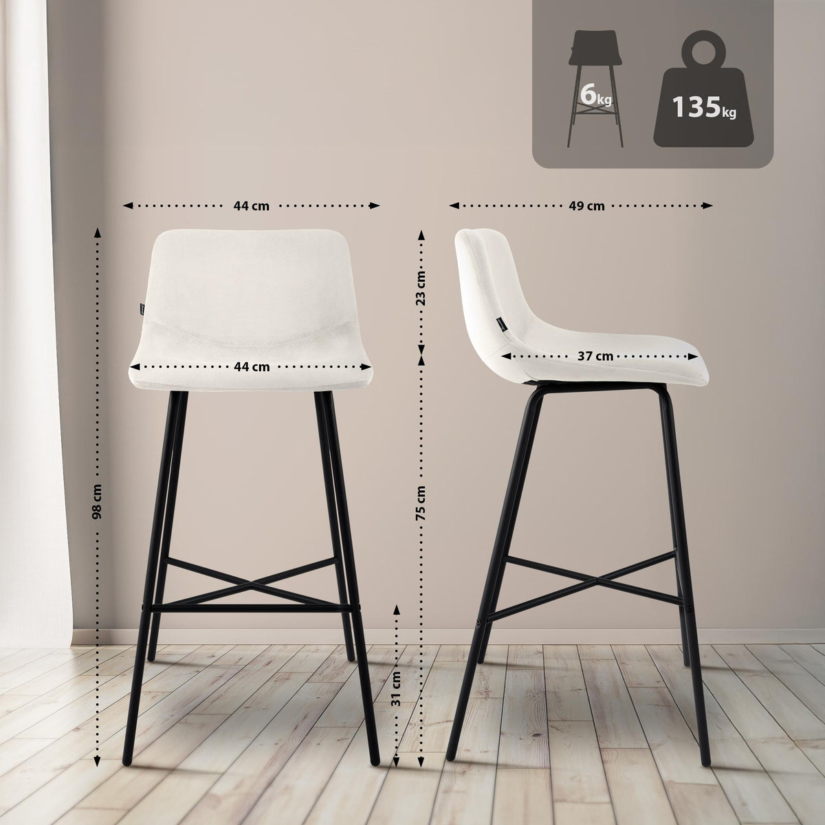 Barhocker Altona Samt – Ansicht 2
