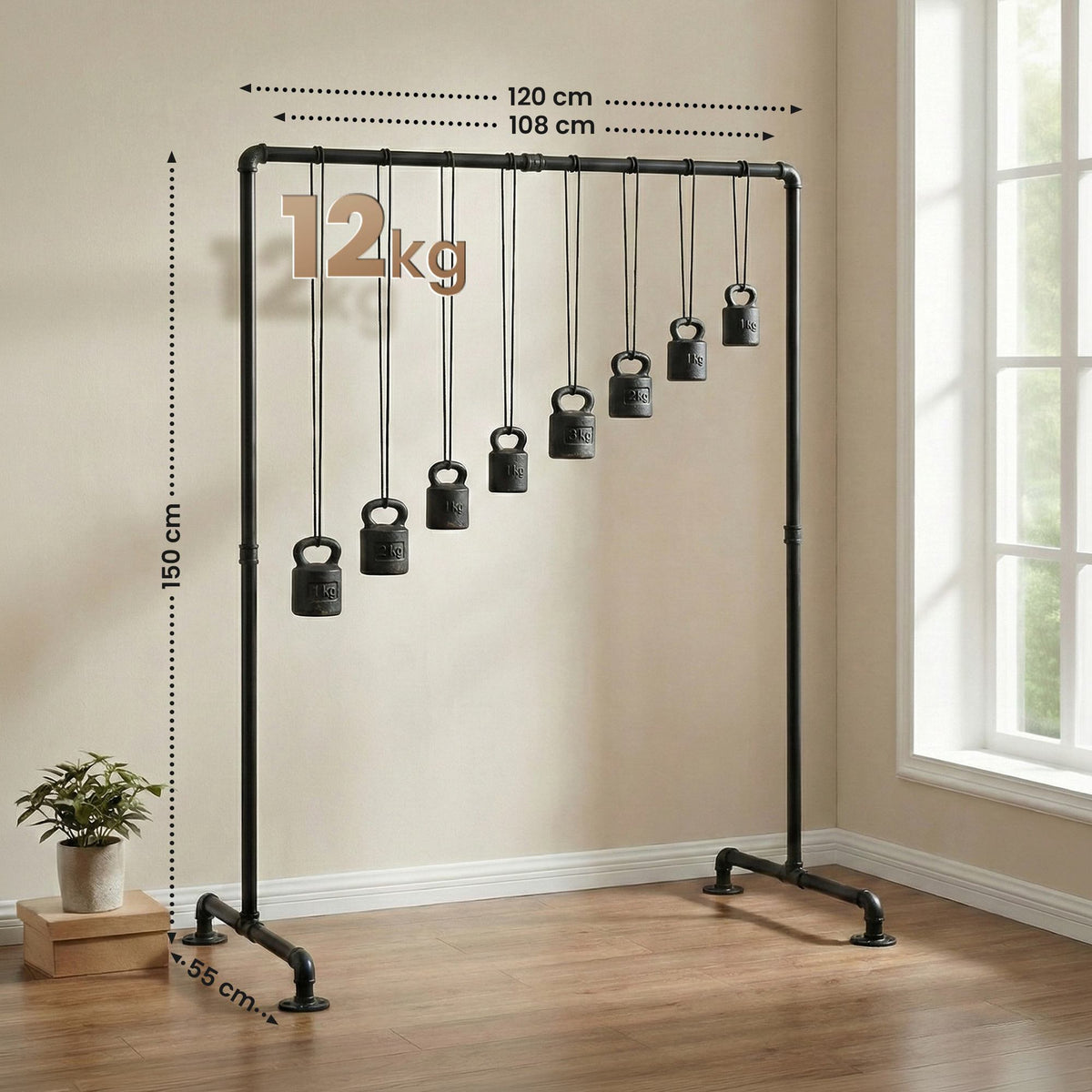 Kleiderständer Jersey 55x120x150 – Ansicht 2
