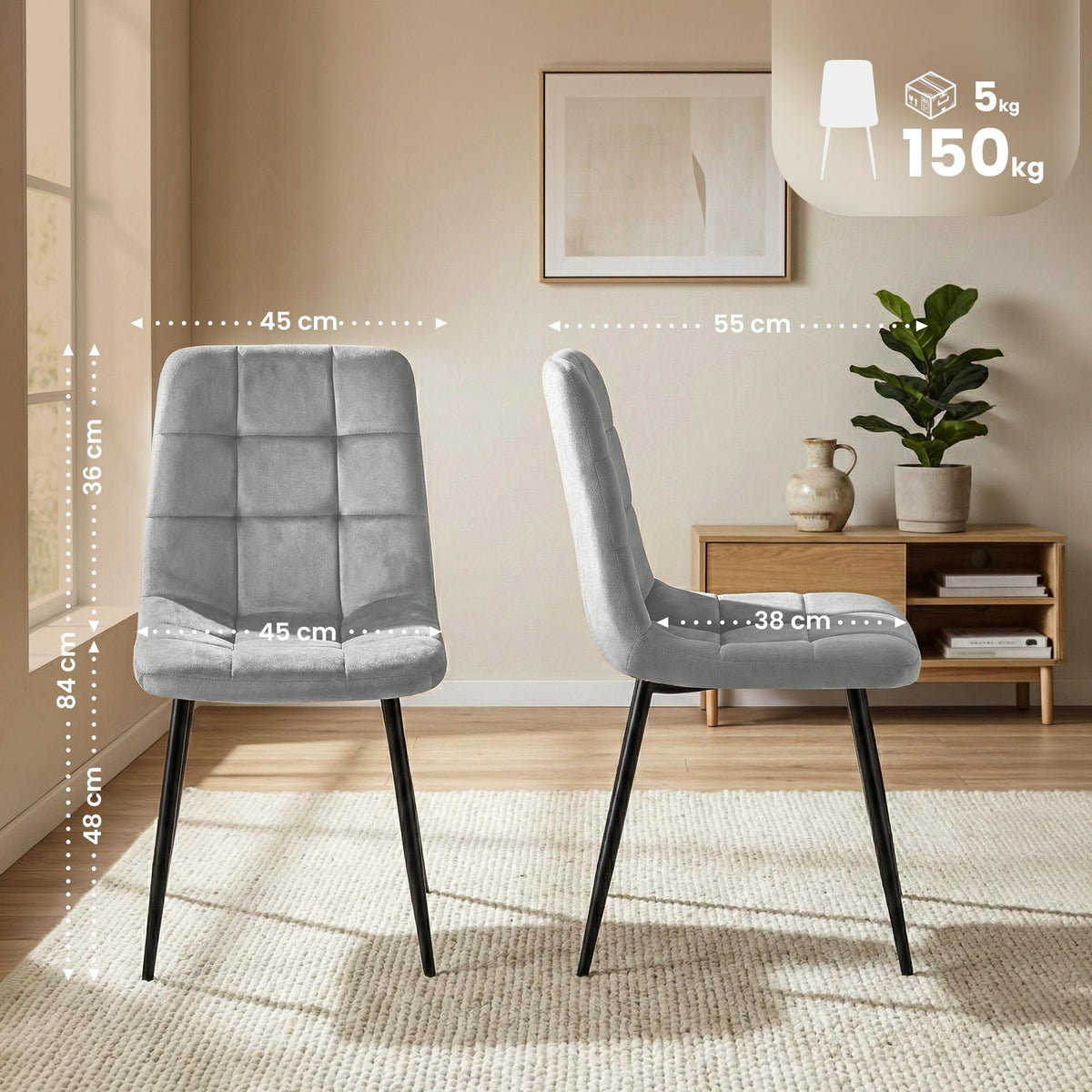 4er Set Esszimmerstühle Antibes – Ansicht 2