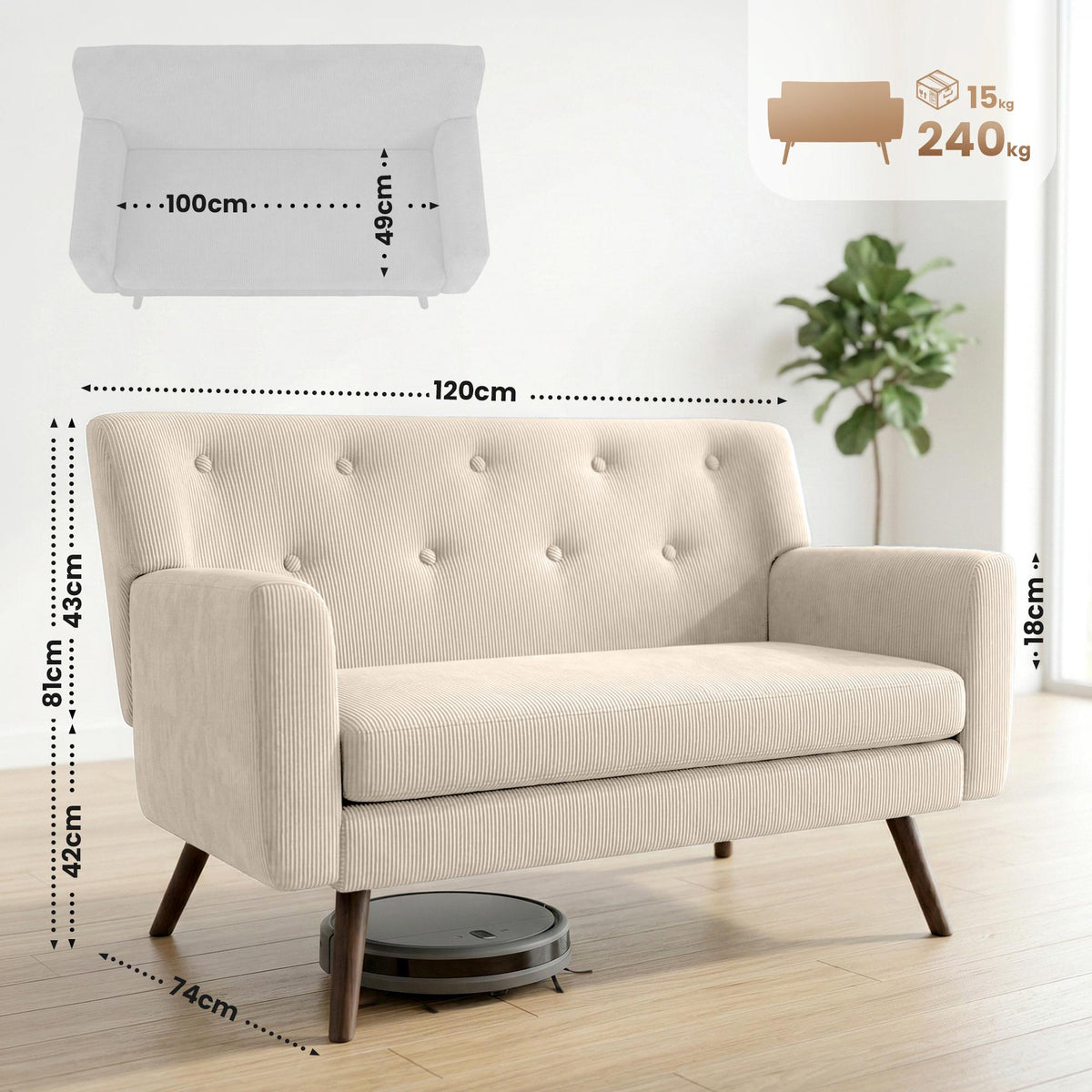 Sofa Kioni Cord – Ansicht 16