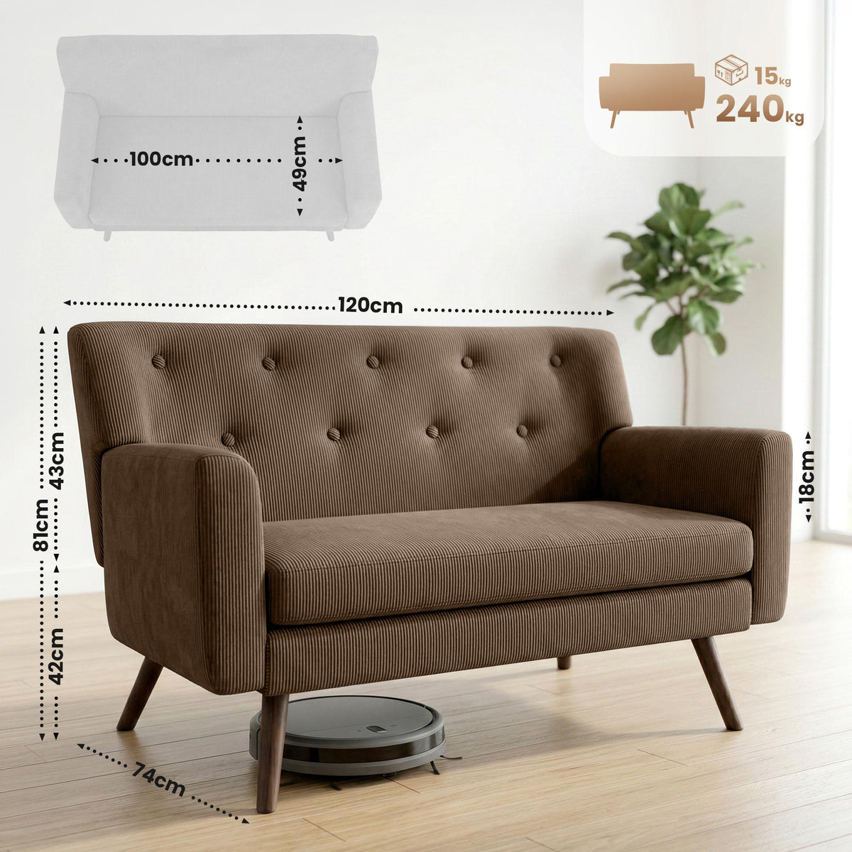 Sofa Kioni Cord – Ansicht 9