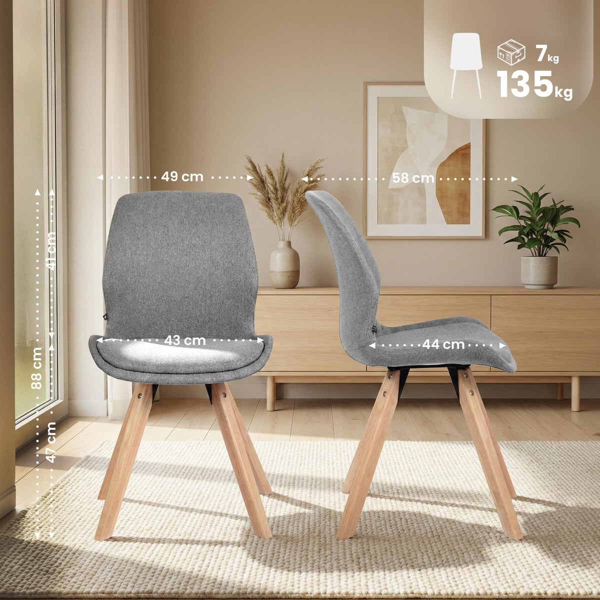 Stuhl Luna Stoff – Ansicht 16