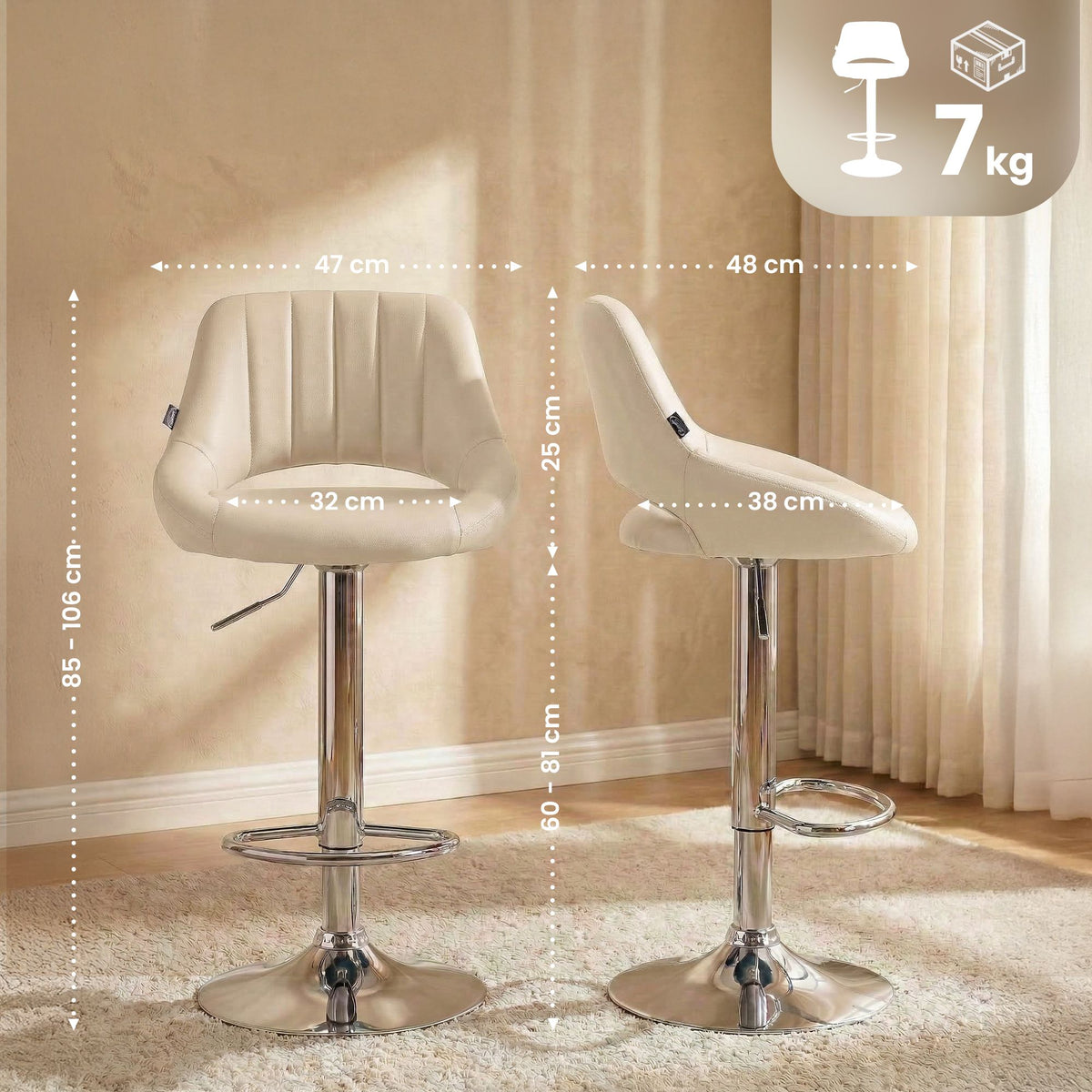 Barhocker Milet Kunstleder chrom – Ansicht 9