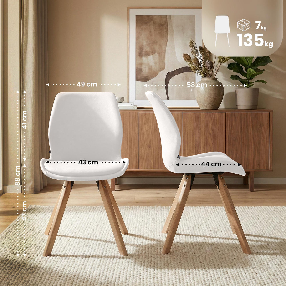 2er Set Stuhl Luna Kunstleder – Ansicht 9